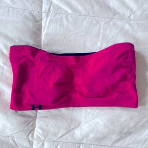 Under Armour Women’s Bandeau Bra - Reversible - Fuchsia/Black *Rare*